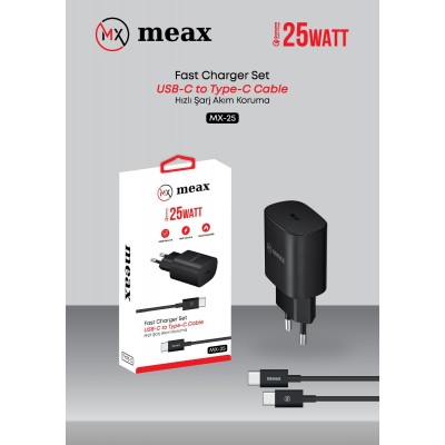 25 watt meax hızlı şarj kablosu typ-c 25 watt meax hızlı şarj kablosu typ-c